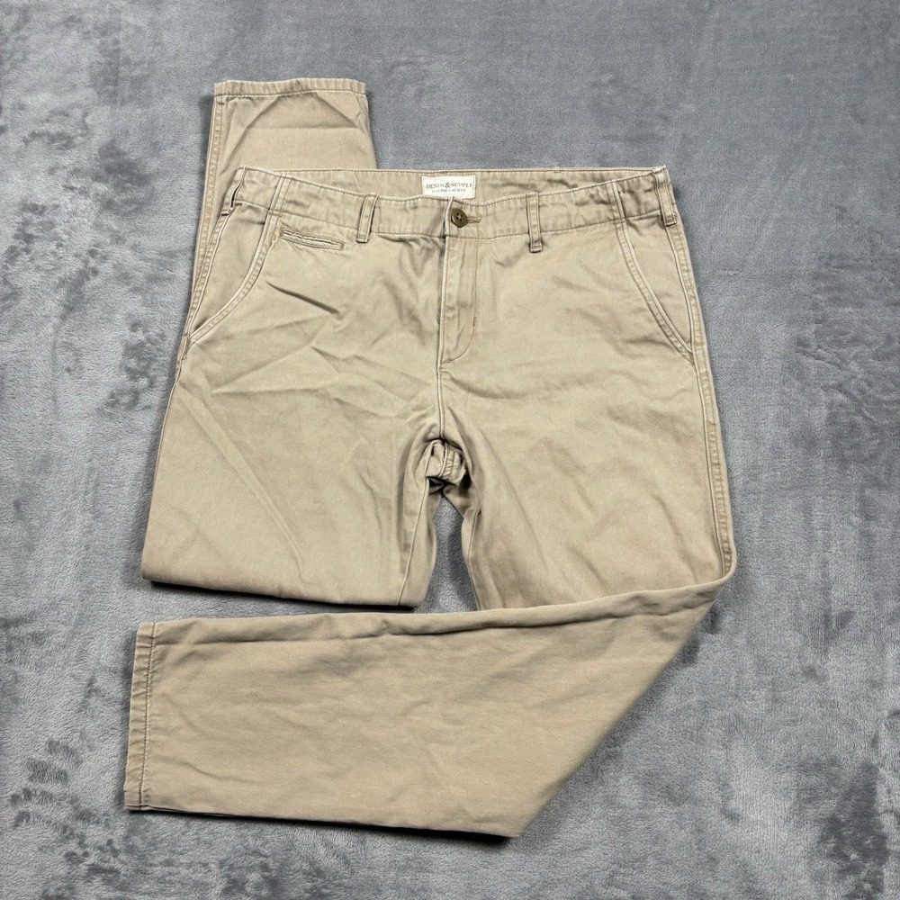 DENIM & SUPPLY Ralph Lauren Vintage Chino Pants Mens 30x27 Beige Khaki